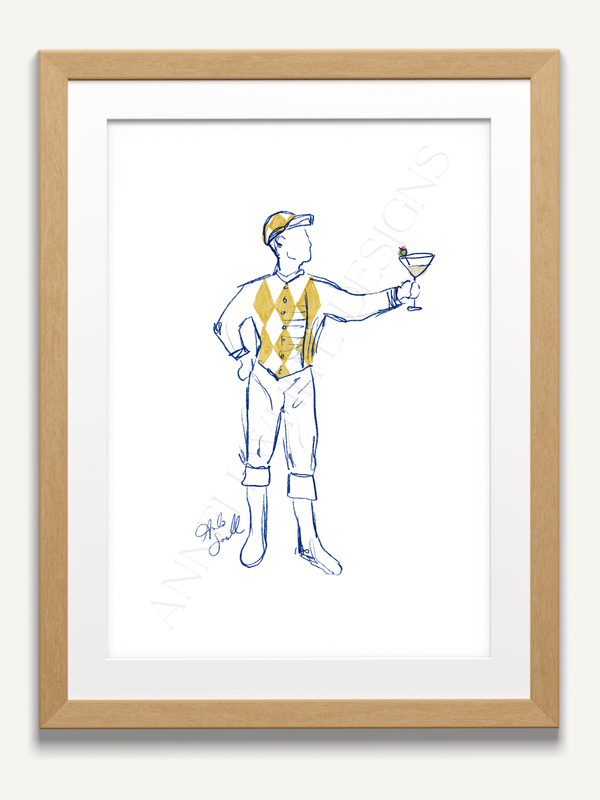 8"x10" Gold Martini Jocktail Print