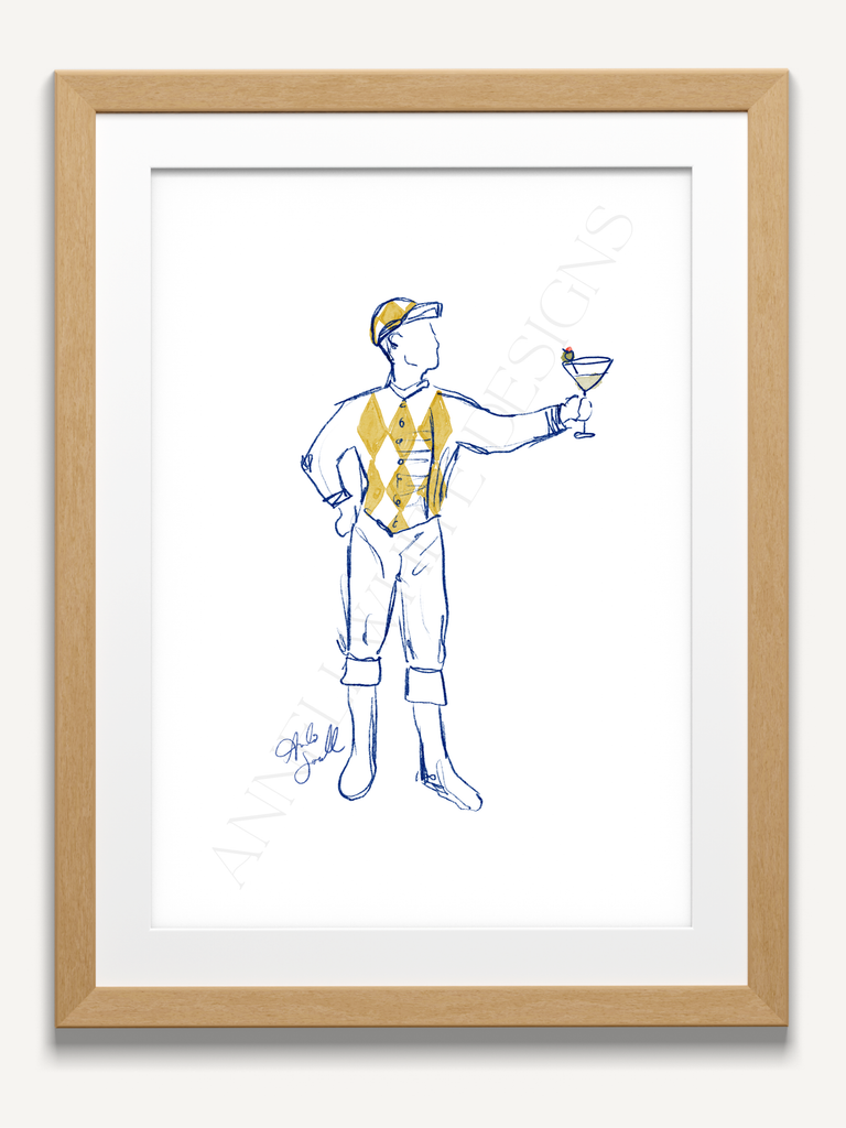 8"x10" Gold Martini Jocktail Print