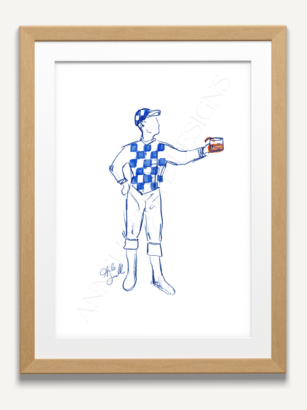 8"x10" Blue Old Fashioned Jocktail Print